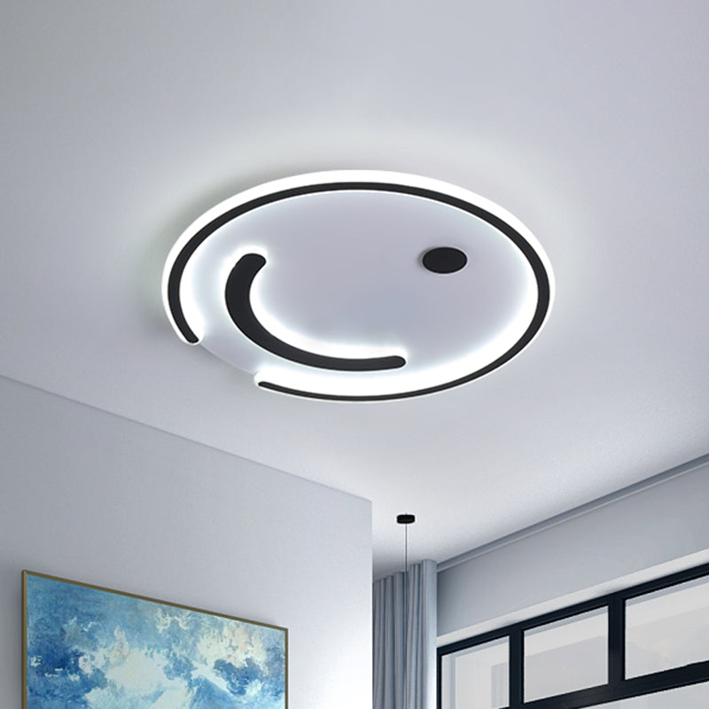 Round Flushmount Lamp Simple Acrylic LED Bedroom Flush Mount Ceiling Light in Black/Gold, White/Warm Light Clearhalo 'Ceiling Lights' 'Close To Ceiling Lights' 'Close to ceiling' 'Flush mount' Lighting' 819141