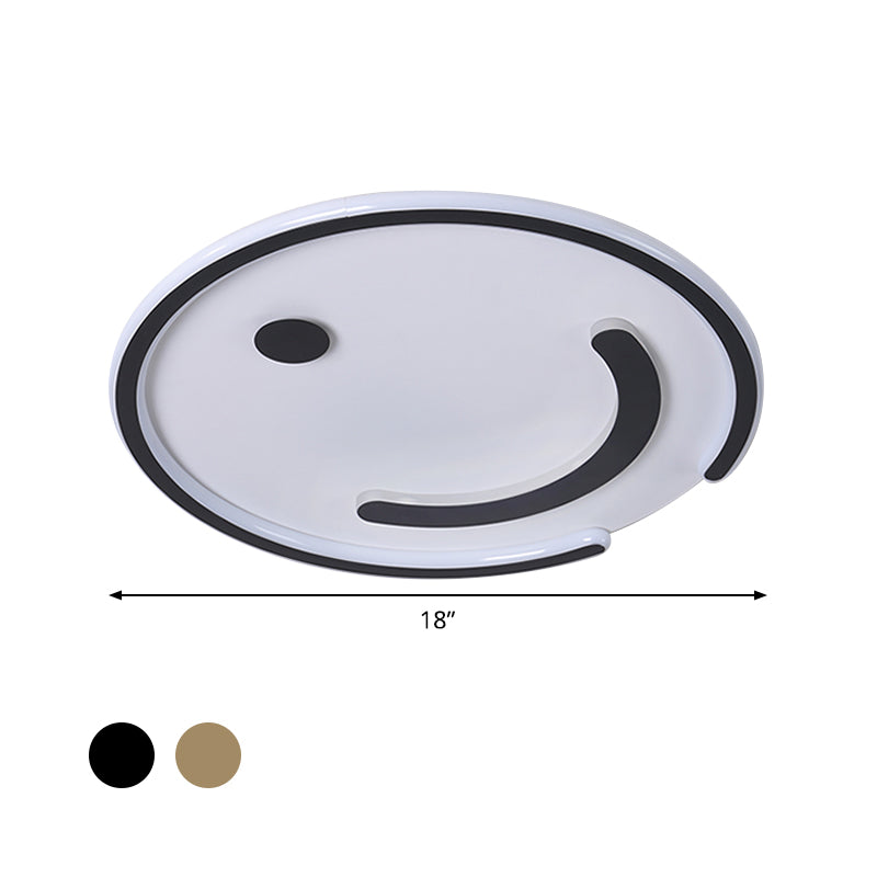 Round Flushmount Lamp Simple Acrylic LED Bedroom Flush Mount Ceiling Light in Black/Gold, White/Warm Light Clearhalo 'Ceiling Lights' 'Close To Ceiling Lights' 'Close to ceiling' 'Flush mount' Lighting' 819143