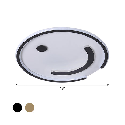 Round Flushmount Lamp Simple Acrylic LED Bedroom Flush Mount Ceiling Light in Black/Gold, White/Warm Light Clearhalo 'Ceiling Lights' 'Close To Ceiling Lights' 'Close to ceiling' 'Flush mount' Lighting' 819143