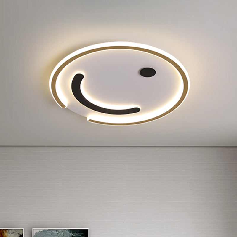 Round Flushmount Lamp Simple Acrylic LED Bedroom Flush Mount Ceiling Light in Black/Gold, White/Warm Light Clearhalo 'Ceiling Lights' 'Close To Ceiling Lights' 'Close to ceiling' 'Flush mount' Lighting' 819145