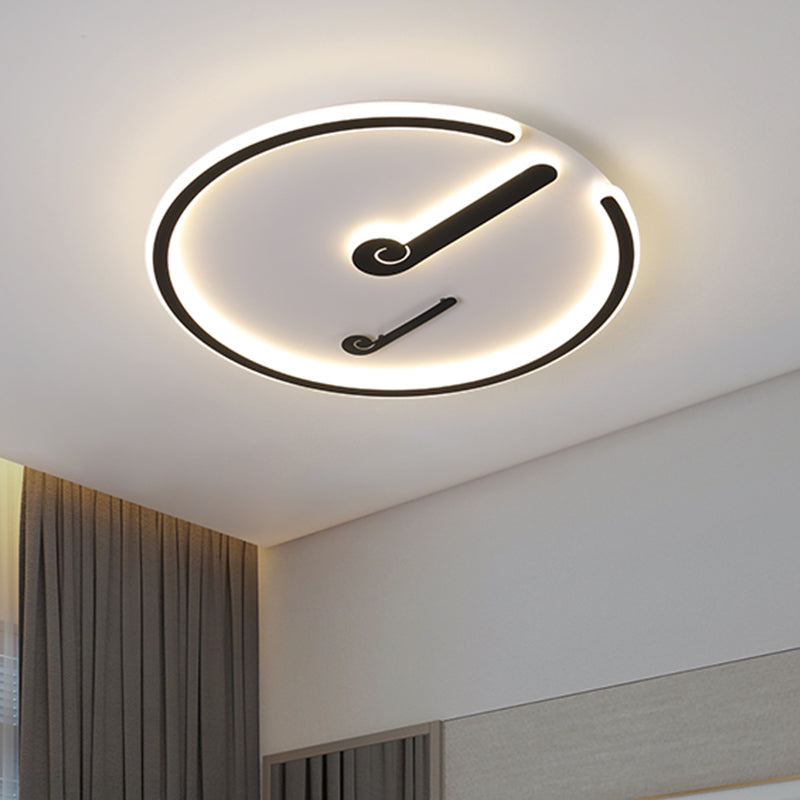 Minimal LED Ceiling Mounted Light with Acrylic Shade Black/Gold Finish Circle Flushmount in Warm/White Light for Bedroom Black Clearhalo 'Ceiling Lights' 'Close To Ceiling Lights' 'Close to ceiling' 'Flush mount' Lighting' 819148