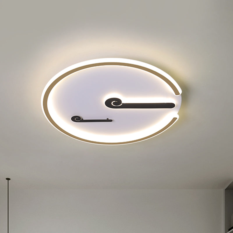 Minimal LED Ceiling Mounted Light with Acrylic Shade Black/Gold Finish Circle Flushmount in Warm/White Light for Bedroom Gold Clearhalo 'Ceiling Lights' 'Close To Ceiling Lights' 'Close to ceiling' 'Flush mount' Lighting' 819152