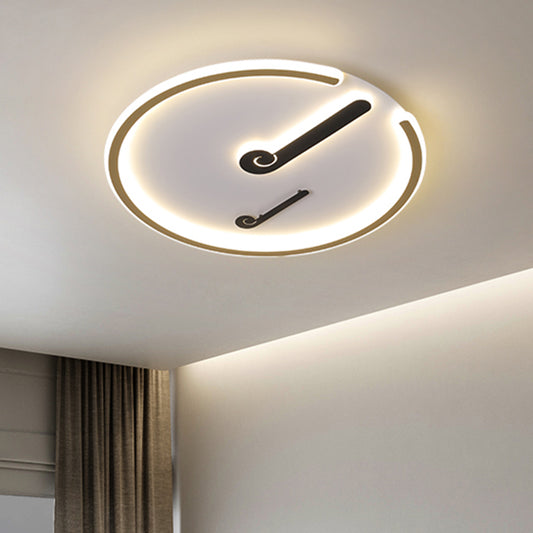 Minimal LED Ceiling Mounted Light with Acrylic Shade Black/Gold Finish Circle Flushmount in Warm/White Light for Bedroom Clearhalo 'Ceiling Lights' 'Close To Ceiling Lights' 'Close to ceiling' 'Flush mount' Lighting' 819153