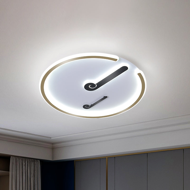 Minimal LED Ceiling Mounted Light with Acrylic Shade Black/Gold Finish Circle Flushmount in Warm/White Light for Bedroom Clearhalo 'Ceiling Lights' 'Close To Ceiling Lights' 'Close to ceiling' 'Flush mount' Lighting' 819154