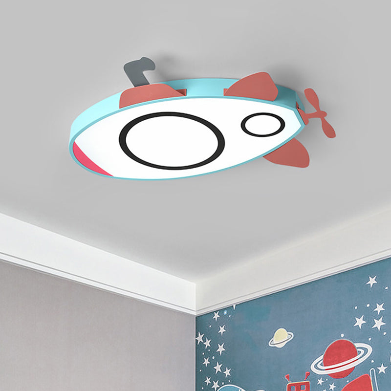 Submarine Kids Bedroom Flushmount Acrylic LED Cartoon Flush Mount Light Fixture in Blue and Pink Blue Clearhalo 'Ceiling Lights' 'Close To Ceiling Lights' 'Close to ceiling' 'Flush mount' Lighting' 819164