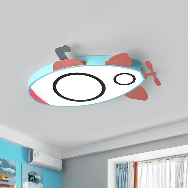 Submarine Kids Bedroom Flushmount Acrylic LED Cartoon Flush Mount Light Fixture in Blue and Pink Clearhalo 'Ceiling Lights' 'Close To Ceiling Lights' 'Close to ceiling' 'Flush mount' Lighting' 819165