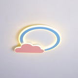 Blue/Pink Finish Cloud and Loop Flush Lighting Minimalist LED Acrylic Flushmount Lamp for Kids Room Clearhalo 'Ceiling Lights' 'Close To Ceiling Lights' 'Close to ceiling' 'Flush mount' Lighting' 819201