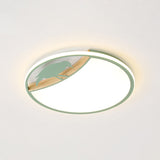 White/Grey/Green Round Flush Light Fixture Nordic LED Acrylic Flush Mounted Lamp with Bird Deco Clearhalo 'Ceiling Lights' 'Close To Ceiling Lights' 'Close to ceiling' Lighting' 819242