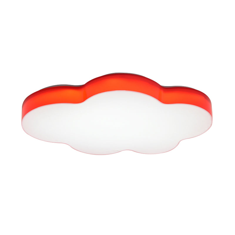 Acrylic Cloud-Shape Ceiling Mounted Fixture Cartoon LED Flushmount Lighting in White/Red/Yellow for Kids Room Clearhalo 'Ceiling Lights' 'Close To Ceiling Lights' 'Close to ceiling' 'Flush mount' Lighting' 819263