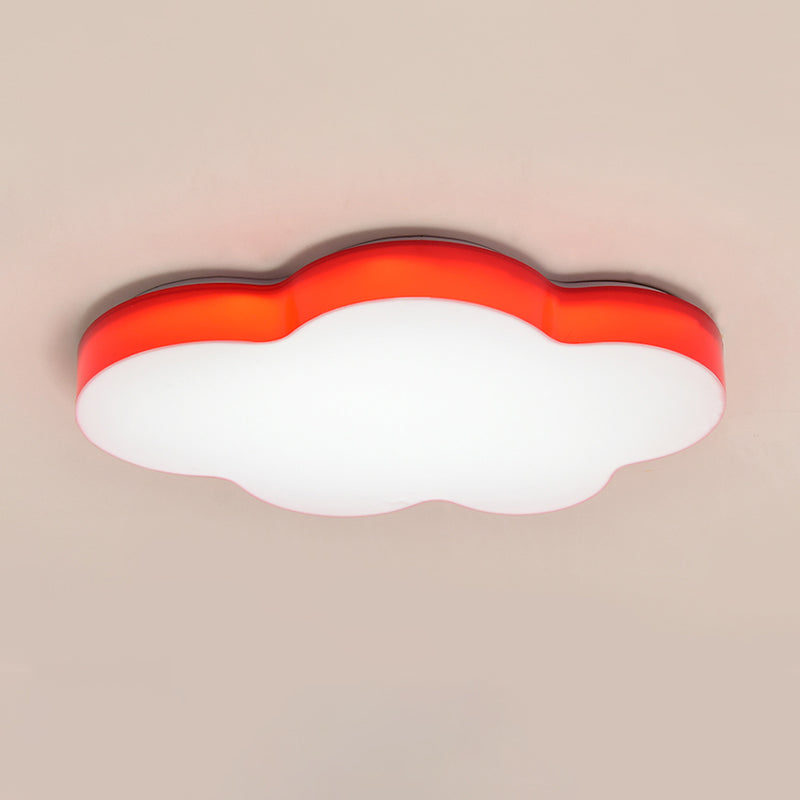 Acrylic Cloud-Shape Ceiling Mounted Fixture Cartoon LED Flushmount Lighting in White/Red/Yellow for Kids Room Clearhalo 'Ceiling Lights' 'Close To Ceiling Lights' 'Close to ceiling' 'Flush mount' Lighting' 819264