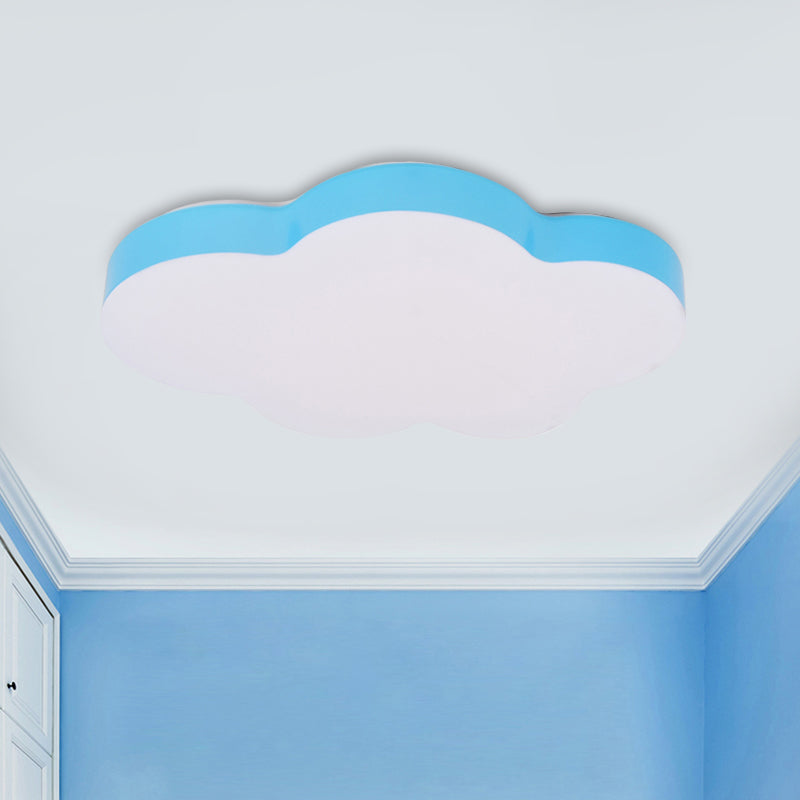 Acrylic Cloud-Shape Ceiling Mounted Fixture Cartoon LED Flushmount Lighting in White/Red/Yellow for Kids Room Blue Clearhalo 'Ceiling Lights' 'Close To Ceiling Lights' 'Close to ceiling' 'Flush mount' Lighting' 819266