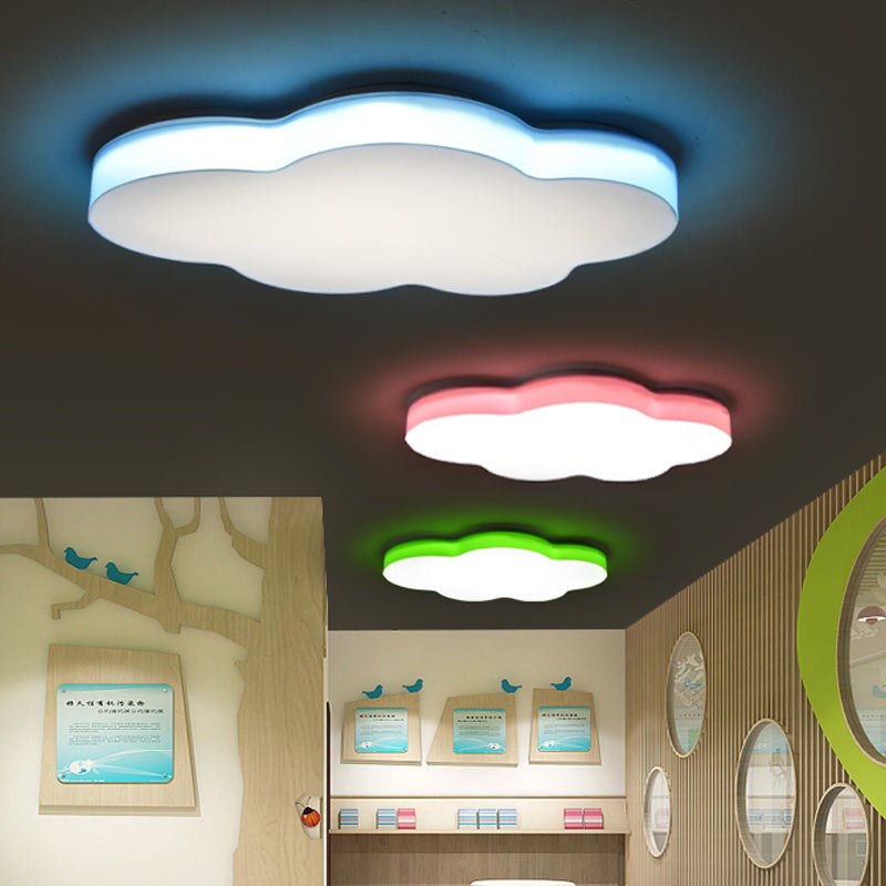 Acrylic Cloud-Shape Ceiling Mounted Fixture Cartoon LED Flushmount Lighting in White/Red/Yellow for Kids Room Clearhalo 'Ceiling Lights' 'Close To Ceiling Lights' 'Close to ceiling' 'Flush mount' Lighting' 819267