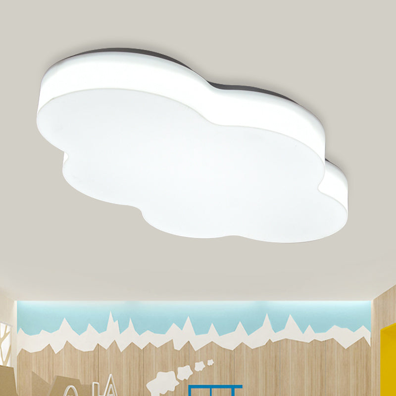 Acrylic Cloud-Shape Ceiling Mounted Fixture Cartoon LED Flushmount Lighting in White/Red/Yellow for Kids Room White Clearhalo 'Ceiling Lights' 'Close To Ceiling Lights' 'Close to ceiling' 'Flush mount' Lighting' 819270