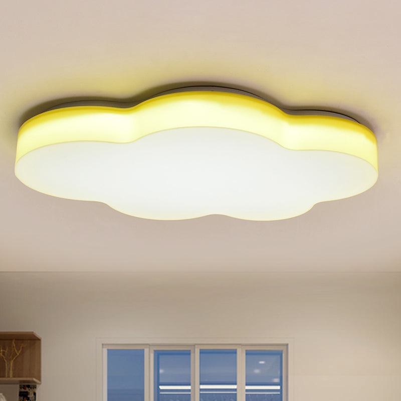 Acrylic Cloud-Shape Ceiling Mounted Fixture Cartoon LED Flushmount Lighting in White/Red/Yellow for Kids Room Yellow Clearhalo 'Ceiling Lights' 'Close To Ceiling Lights' 'Close to ceiling' 'Flush mount' Lighting' 819278