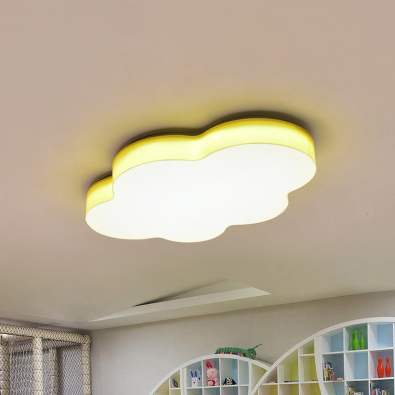 Acrylic Cloud-Shape Ceiling Mounted Fixture Cartoon LED Flushmount Lighting in White/Red/Yellow for Kids Room Clearhalo 'Ceiling Lights' 'Close To Ceiling Lights' 'Close to ceiling' 'Flush mount' Lighting' 819279