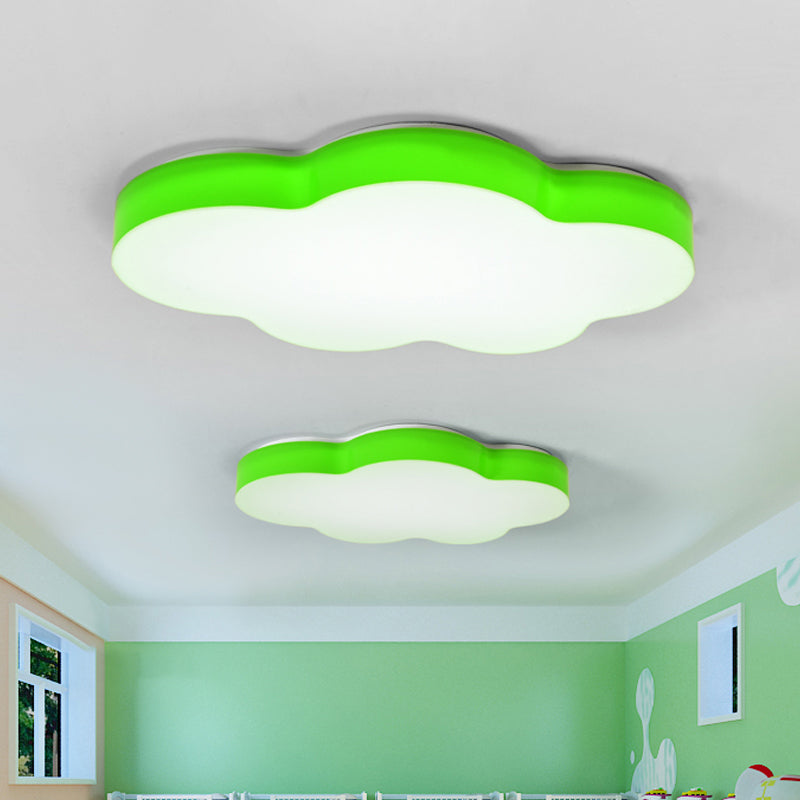 Acrylic Cloud-Shape Ceiling Mounted Fixture Cartoon LED Flushmount Lighting in White/Red/Yellow for Kids Room Clearhalo 'Ceiling Lights' 'Close To Ceiling Lights' 'Close to ceiling' 'Flush mount' Lighting' 819283