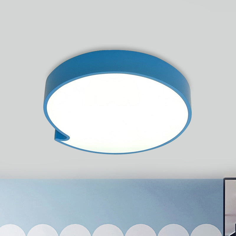 Minimalistic LED Flush Mount with Acrylic Shade Blue/Yellow Finish Circular Flush Ceiling Light Fixture Blue Clearhalo 'Ceiling Lights' 'Close To Ceiling Lights' 'Close to ceiling' 'Flush mount' Lighting' 819297