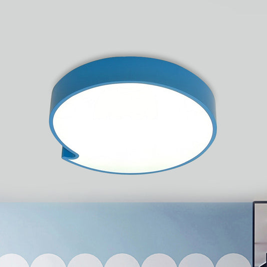 Minimalistic LED Flush Mount with Acrylic Shade Blue/Yellow Finish Circular Flush Ceiling Light Fixture Blue Clearhalo 'Ceiling Lights' 'Close To Ceiling Lights' 'Close to ceiling' 'Flush mount' Lighting' 819297