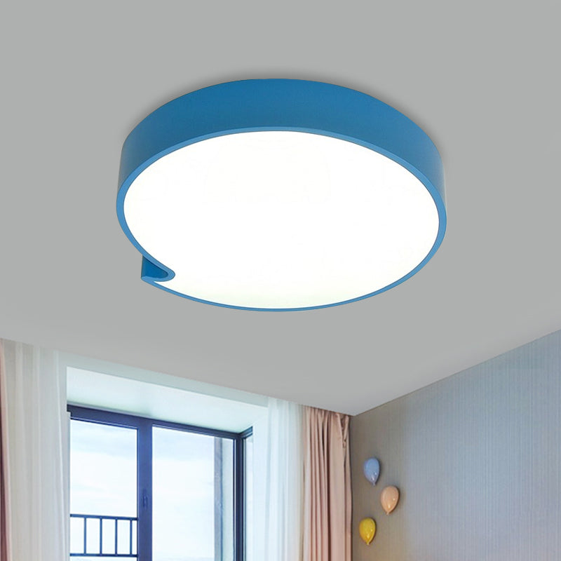 Minimalistic LED Flush Mount with Acrylic Shade Blue/Yellow Finish Circular Flush Ceiling Light Fixture Clearhalo 'Ceiling Lights' 'Close To Ceiling Lights' 'Close to ceiling' 'Flush mount' Lighting' 819298