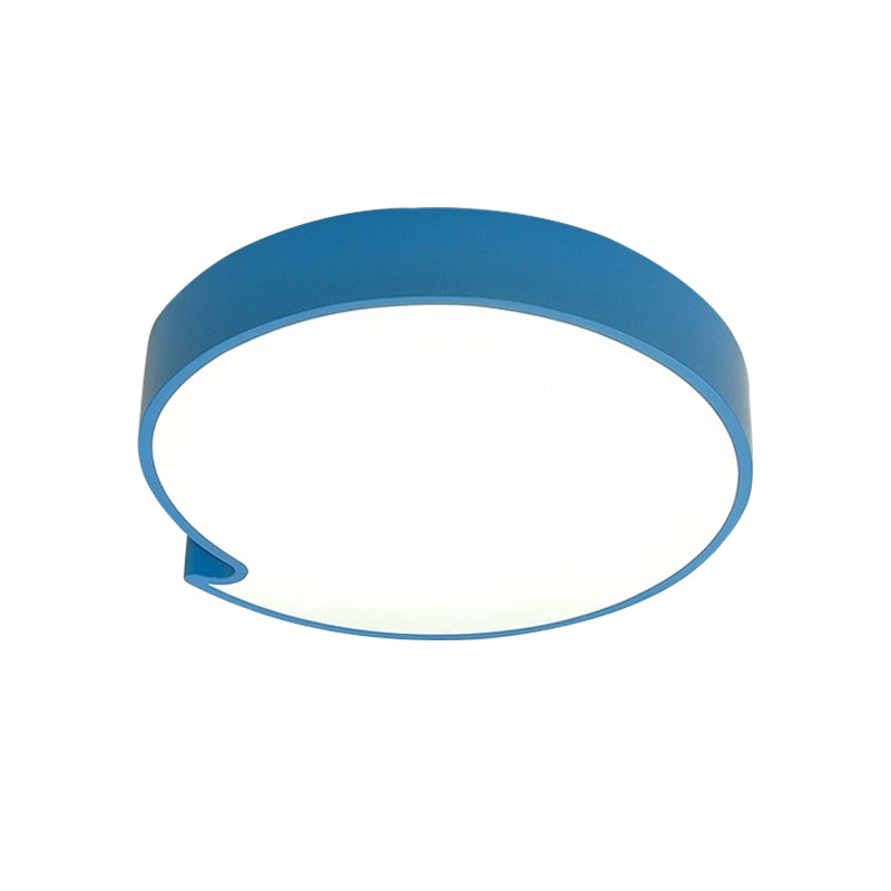 Minimalistic LED Flush Mount with Acrylic Shade Blue/Yellow Finish Circular Flush Ceiling Light Fixture Clearhalo 'Ceiling Lights' 'Close To Ceiling Lights' 'Close to ceiling' 'Flush mount' Lighting' 819299