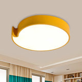 Minimalistic LED Flush Mount with Acrylic Shade Blue/Yellow Finish Circular Flush Ceiling Light Fixture Yellow Clearhalo 'Ceiling Lights' 'Close To Ceiling Lights' 'Close to ceiling' 'Flush mount' Lighting' 819301