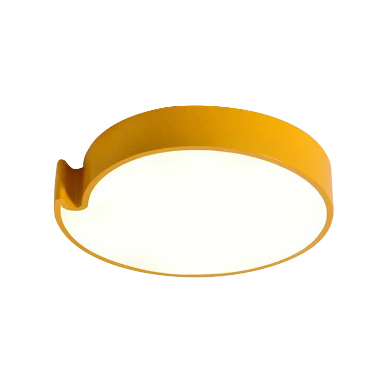 Minimalistic LED Flush Mount with Acrylic Shade Blue/Yellow Finish Circular Flush Ceiling Light Fixture Clearhalo 'Ceiling Lights' 'Close To Ceiling Lights' 'Close to ceiling' 'Flush mount' Lighting' 819303