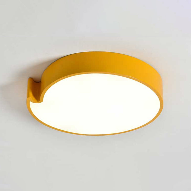 Minimalistic LED Flush Mount with Acrylic Shade Blue/Yellow Finish Circular Flush Ceiling Light Fixture Clearhalo 'Ceiling Lights' 'Close To Ceiling Lights' 'Close to ceiling' 'Flush mount' Lighting' 819304