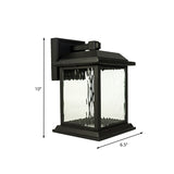 1 Head Wall Sconce Countryside Birdcage Clear Ripple Glass Wall Mounted Lighting in Black Clearhalo 'Wall Lamps & Sconces' 'Wall Lights' Lighting' 819851