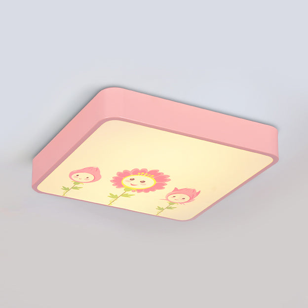 Kid Bedroom Ceiling Light Fixture Acrylic Cartoon Flush Mount Ceiling Fixture Pink Flower Clearhalo 'Ceiling Lights' 'Close To Ceiling Lights' 'Close to ceiling' 'Flush mount' Lighting' 82012