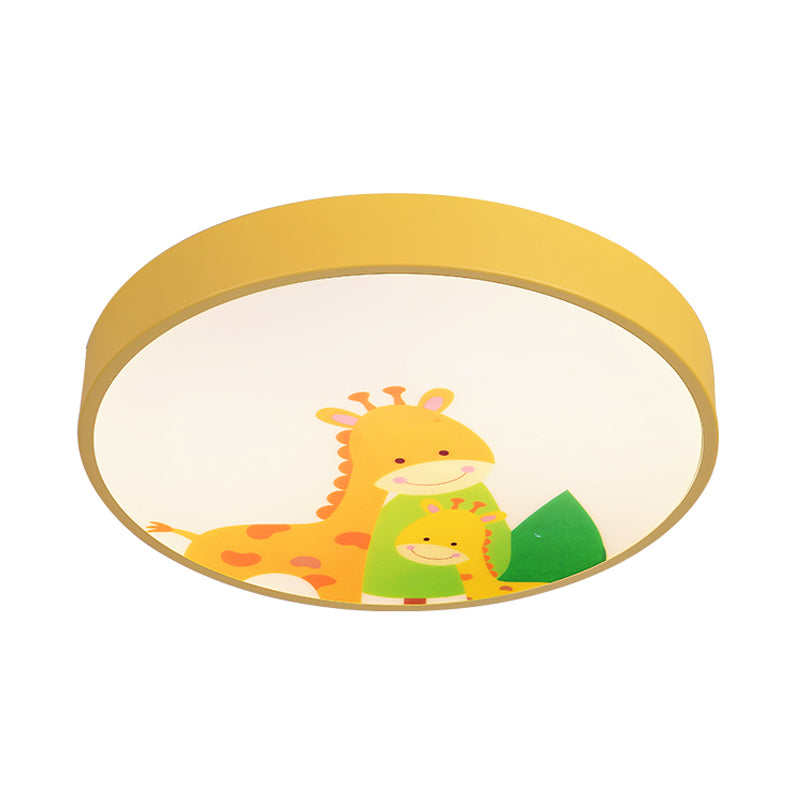 Kid Bedroom Ceiling Light Fixture Acrylic Cartoon Flush Mount Ceiling Fixture Yellow Giraffe Clearhalo 'Ceiling Lights' 'Close To Ceiling Lights' 'Close to ceiling' 'Flush mount' Lighting' 82015