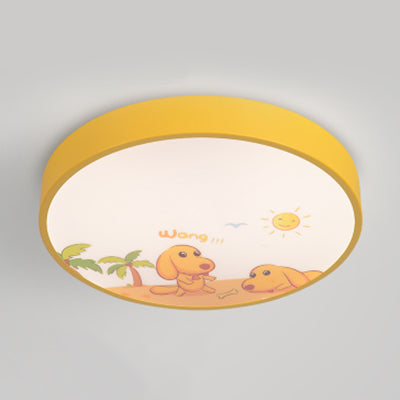 Kid Bedroom Ceiling Light Fixture Acrylic Cartoon Flush Mount Ceiling Fixture Yellow Dog Clearhalo 'Ceiling Lights' 'Close To Ceiling Lights' 'Close to ceiling' 'Flush mount' Lighting' 82016