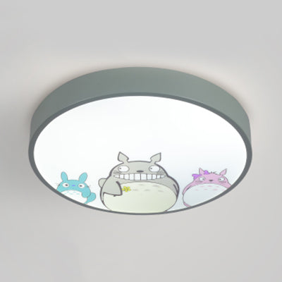 Kid Bedroom Ceiling Light Fixture Acrylic Cartoon Flush Mount Ceiling Fixture Green Cat Clearhalo 'Ceiling Lights' 'Close To Ceiling Lights' 'Close to ceiling' 'Flush mount' Lighting' 82018