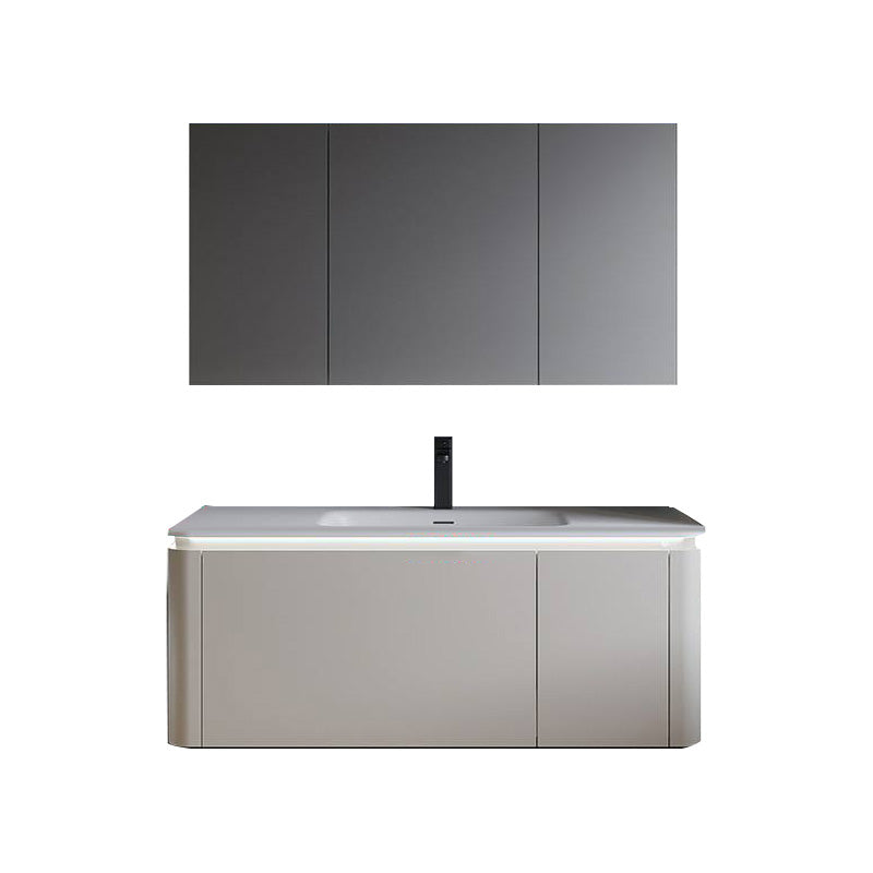 Modern Bathroom Vanity Wall Mount Rectangle Sink with Soft Close Door 47"L x 20"W x 19"H Clearhalo 'Bathroom Remodel & Bathroom Fixtures' 'Bathroom Vanities' 'bathroom_vanities' 'Home Improvement' 'home_improvement' 'home_improvement_bathroom_vanities' 8205792