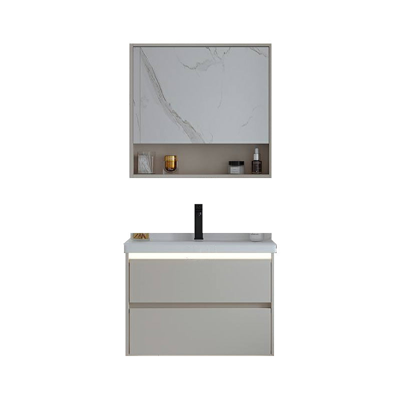 White Rectangular Solid Wood Wall Mount Open Console with Sink Set 24"L x 20"W x 20"H Clearhalo 'Bathroom Remodel & Bathroom Fixtures' 'Bathroom Vanities' 'bathroom_vanities' 'Home Improvement' 'home_improvement' 'home_improvement_bathroom_vanities' 8205812