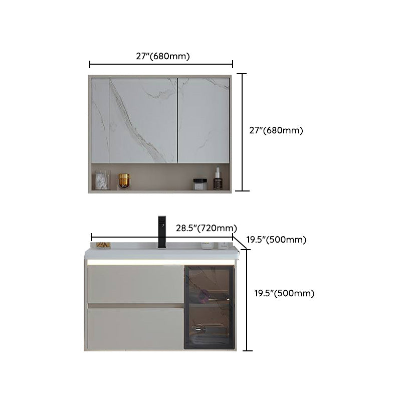 White Rectangular Solid Wood Wall Mount Open Console with Sink Set Clearhalo 'Bathroom Remodel & Bathroom Fixtures' 'Bathroom Vanities' 'bathroom_vanities' 'Home Improvement' 'home_improvement' 'home_improvement_bathroom_vanities' 8205815