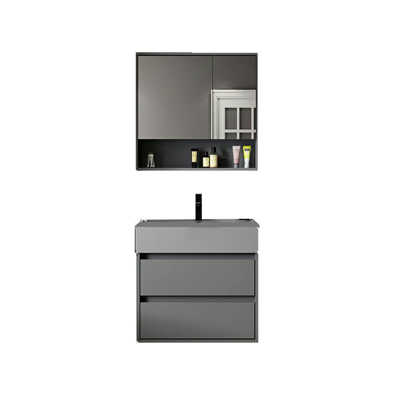 Contemporary Bathroom Vanity Wall-Mounted Single Sink with Soft Close Door 24"L x 19"W x 22"H Clearhalo 'Bathroom Remodel & Bathroom Fixtures' 'Bathroom Vanities' 'bathroom_vanities' 'Home Improvement' 'home_improvement' 'home_improvement_bathroom_vanities' 8205829