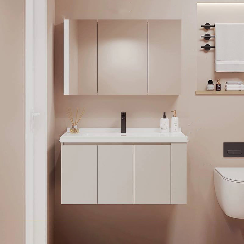 White Modern Solid Wood Rectangular Single-Sink Bathroom Vanity Set 36"L x 20"W x 19"H Clearhalo 'Bathroom Remodel & Bathroom Fixtures' 'Bathroom Vanities' 'bathroom_vanities' 'Home Improvement' 'home_improvement' 'home_improvement_bathroom_vanities' 8205862