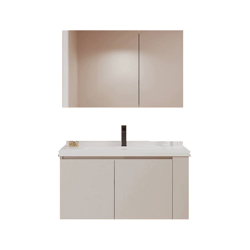 White Modern Solid Wood Rectangular Single-Sink Bathroom Vanity Set 32"L x 20"W x 19"H Clearhalo 'Bathroom Remodel & Bathroom Fixtures' 'Bathroom Vanities' 'bathroom_vanities' 'Home Improvement' 'home_improvement' 'home_improvement_bathroom_vanities' 8205865