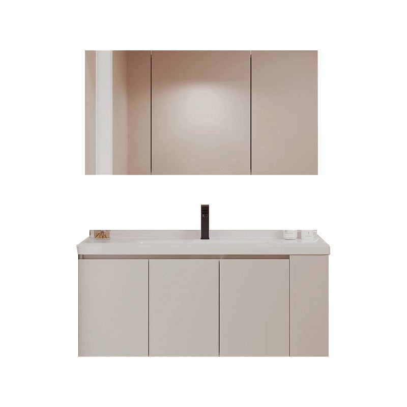 White Modern Solid Wood Rectangular Single-Sink Bathroom Vanity Set 48"L x 20"W x 19"H Clearhalo 'Bathroom Remodel & Bathroom Fixtures' 'Bathroom Vanities' 'bathroom_vanities' 'Home Improvement' 'home_improvement' 'home_improvement_bathroom_vanities' 8205868