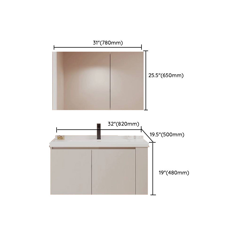 White Modern Solid Wood Rectangular Single-Sink Bathroom Vanity Set Clearhalo 'Bathroom Remodel & Bathroom Fixtures' 'Bathroom Vanities' 'bathroom_vanities' 'Home Improvement' 'home_improvement' 'home_improvement_bathroom_vanities' 8205873