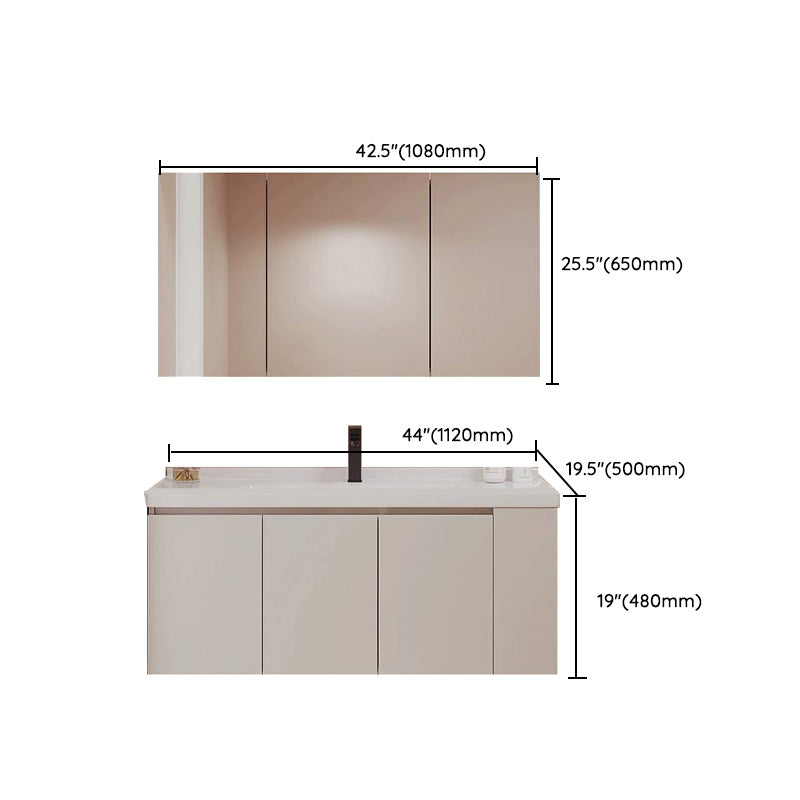 White Modern Solid Wood Rectangular Single-Sink Bathroom Vanity Set Clearhalo 'Bathroom Remodel & Bathroom Fixtures' 'Bathroom Vanities' 'bathroom_vanities' 'Home Improvement' 'home_improvement' 'home_improvement_bathroom_vanities' 8205876