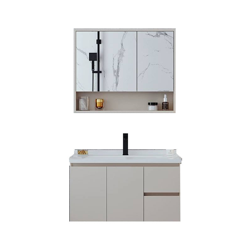 Wall Mount White Modern Solid Wood Bathroom Vanity Set Faucet Included 28"L x 20"W x 20"H Clearhalo 'Bathroom Remodel & Bathroom Fixtures' 'Bathroom Vanities' 'bathroom_vanities' 'Home Improvement' 'home_improvement' 'home_improvement_bathroom_vanities' 8205879