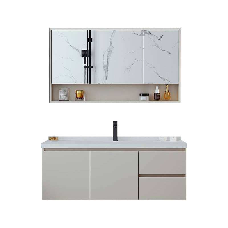 Wall Mount White Modern Solid Wood Bathroom Vanity Set Faucet Included 44"L x 20"W x 20"H Clearhalo 'Bathroom Remodel & Bathroom Fixtures' 'Bathroom Vanities' 'bathroom_vanities' 'Home Improvement' 'home_improvement' 'home_improvement_bathroom_vanities' 8205881