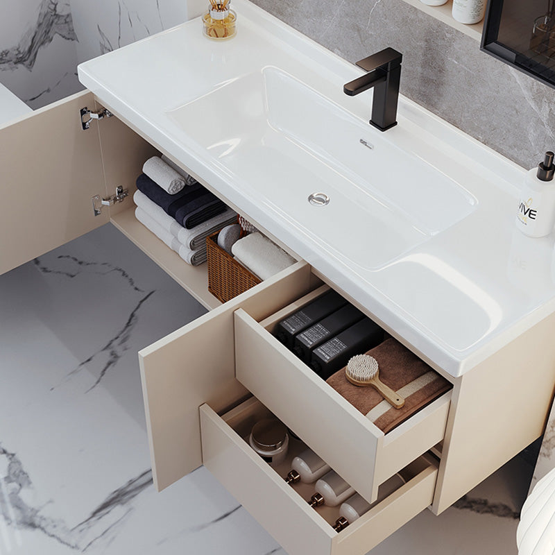 Wall Mount White Modern Solid Wood Bathroom Vanity Set Faucet Included Clearhalo 'Bathroom Remodel & Bathroom Fixtures' 'Bathroom Vanities' 'bathroom_vanities' 'Home Improvement' 'home_improvement' 'home_improvement_bathroom_vanities' 8205885