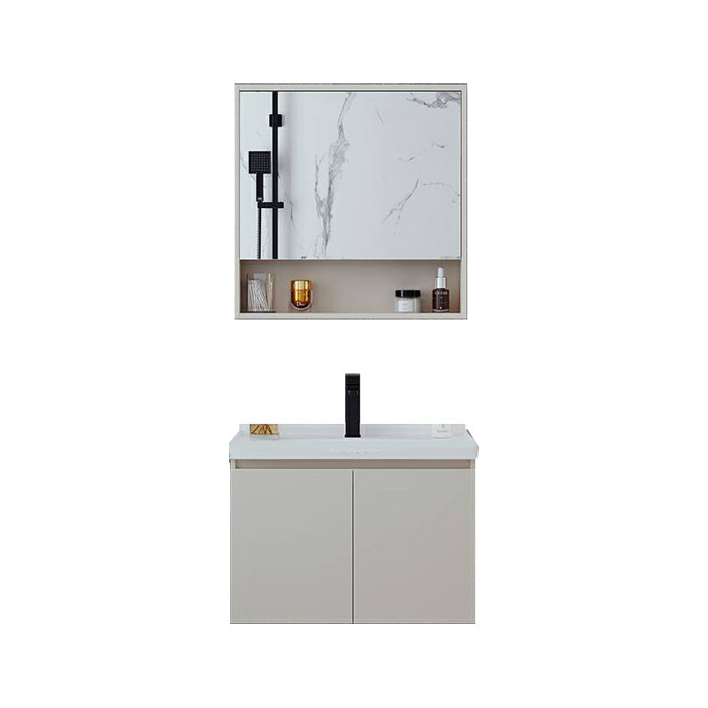 Wall Mount White Modern Solid Wood Bathroom Vanity Set Faucet Included Clearhalo 'Bathroom Remodel & Bathroom Fixtures' 'Bathroom Vanities' 'bathroom_vanities' 'Home Improvement' 'home_improvement' 'home_improvement_bathroom_vanities' 8205887