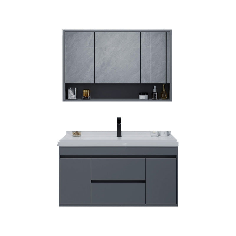 Solid Wood Wall Mount Single-Sink Modern Open Console with Sink Set 40"L x 20"W x 20"H Clearhalo 'Bathroom Remodel & Bathroom Fixtures' 'Bathroom Vanities' 'bathroom_vanities' 'Home Improvement' 'home_improvement' 'home_improvement_bathroom_vanities' 8211617