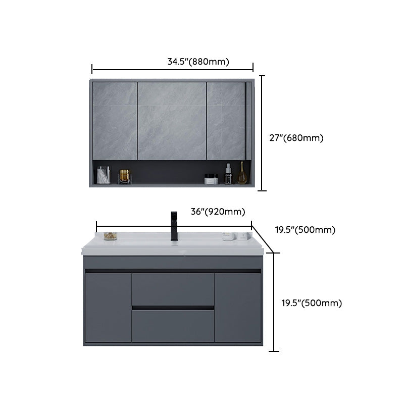 Solid Wood Wall Mount Single-Sink Modern Open Console with Sink Set Clearhalo 'Bathroom Remodel & Bathroom Fixtures' 'Bathroom Vanities' 'bathroom_vanities' 'Home Improvement' 'home_improvement' 'home_improvement_bathroom_vanities' 8211625