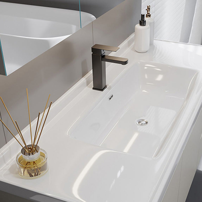 White Solid Wood Rectangular Modern Wall Mount Bathroom Vanity Set Clearhalo 'Bathroom Remodel & Bathroom Fixtures' 'Bathroom Vanities' 'bathroom_vanities' 'Home Improvement' 'home_improvement' 'home_improvement_bathroom_vanities' 8215735