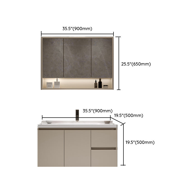 White Solid Wood Rectangular Modern Wall Mount Bathroom Vanity Set Clearhalo 'Bathroom Remodel & Bathroom Fixtures' 'Bathroom Vanities' 'bathroom_vanities' 'Home Improvement' 'home_improvement' 'home_improvement_bathroom_vanities' 8215748