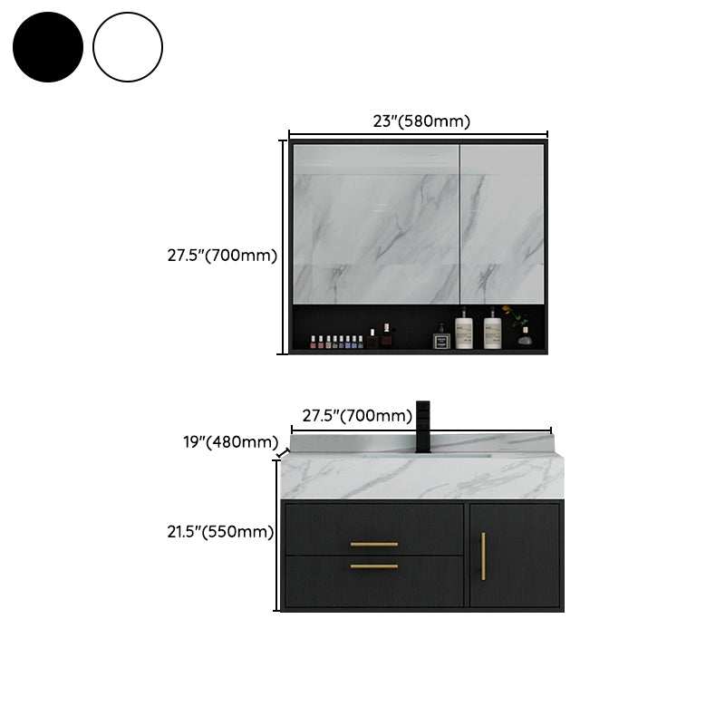 Fashionable Bathroom Vanity Set Wall-Mounted Open Shelf Faucet Included Clearhalo 'Bathroom Remodel & Bathroom Fixtures' 'Bathroom Vanities' 'bathroom_vanities' 'Home Improvement' 'home_improvement' 'home_improvement_bathroom_vanities' 8215872